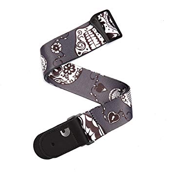 D'Addario P20W1412 - 2'' Gtr Stp, Sugar Skulls - Bk