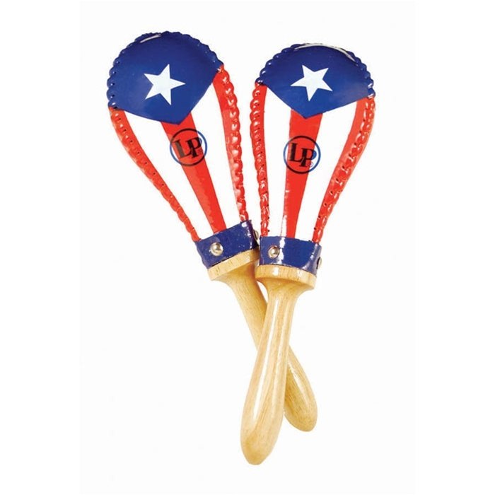 LP LP285-PR - Mini Rawhide Maracas Puerto Rican Flag