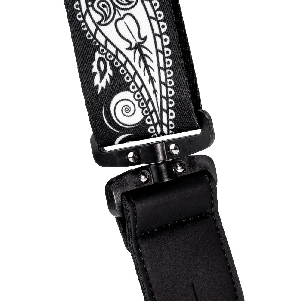 D'Addario Joe Satriani Polyester Swivel Guitar Strap - Black Pattern