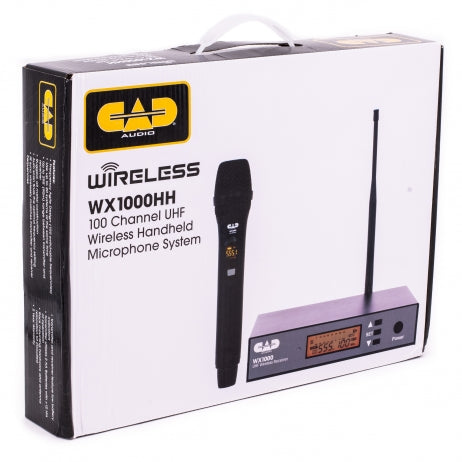 CAD Audio WX1000HH UHF Wireless Handheld Microphone System - Frequency Agile - With CADLive D38 Capsule