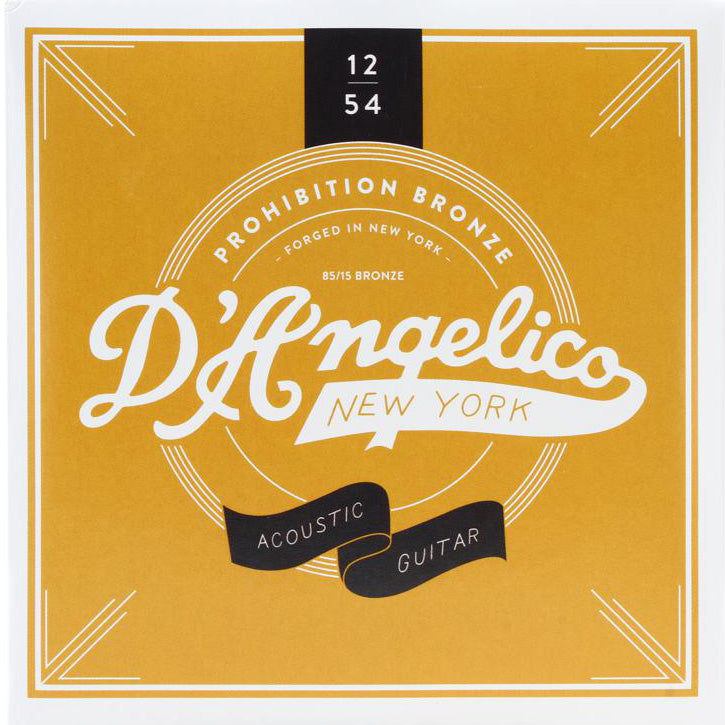 D’Angelico DAPB1254 Prohibition Bronze Guitar Strings (12-54)