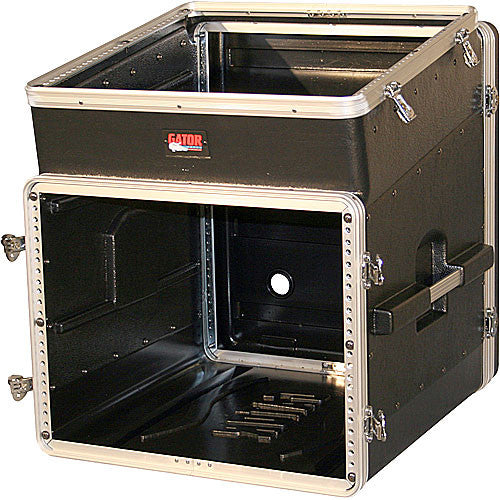 Gator GRC10x8 10 spaces on tilt, 8 spaces below. 19” Polyethylene Rack