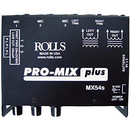 Rolls MX54S Pro Mix Plus 3 CH Mic Mixer