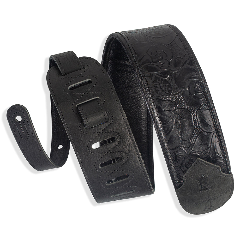 Levy's M4WP-007 Sundance Black Rose Guitar Strap - Black