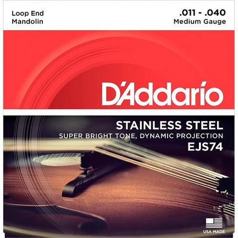 D'Addario EJS74 - Set Mandolin Stainless Steel M