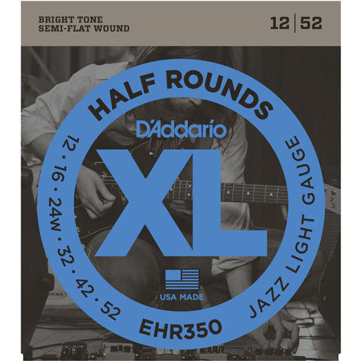 D'Addario EHR350 - SET GTR HALF ROUND JAZZ LITE