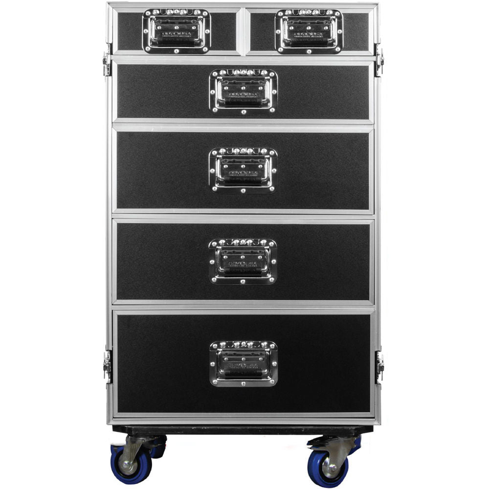 Odyssey FZWB6WDLX Flight Zone Deluxe 6-Drawer Workbox Tour Case with Casters & Side Table