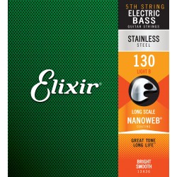 Elixir 13436 Electric Bass String NANOWEB Coated 130