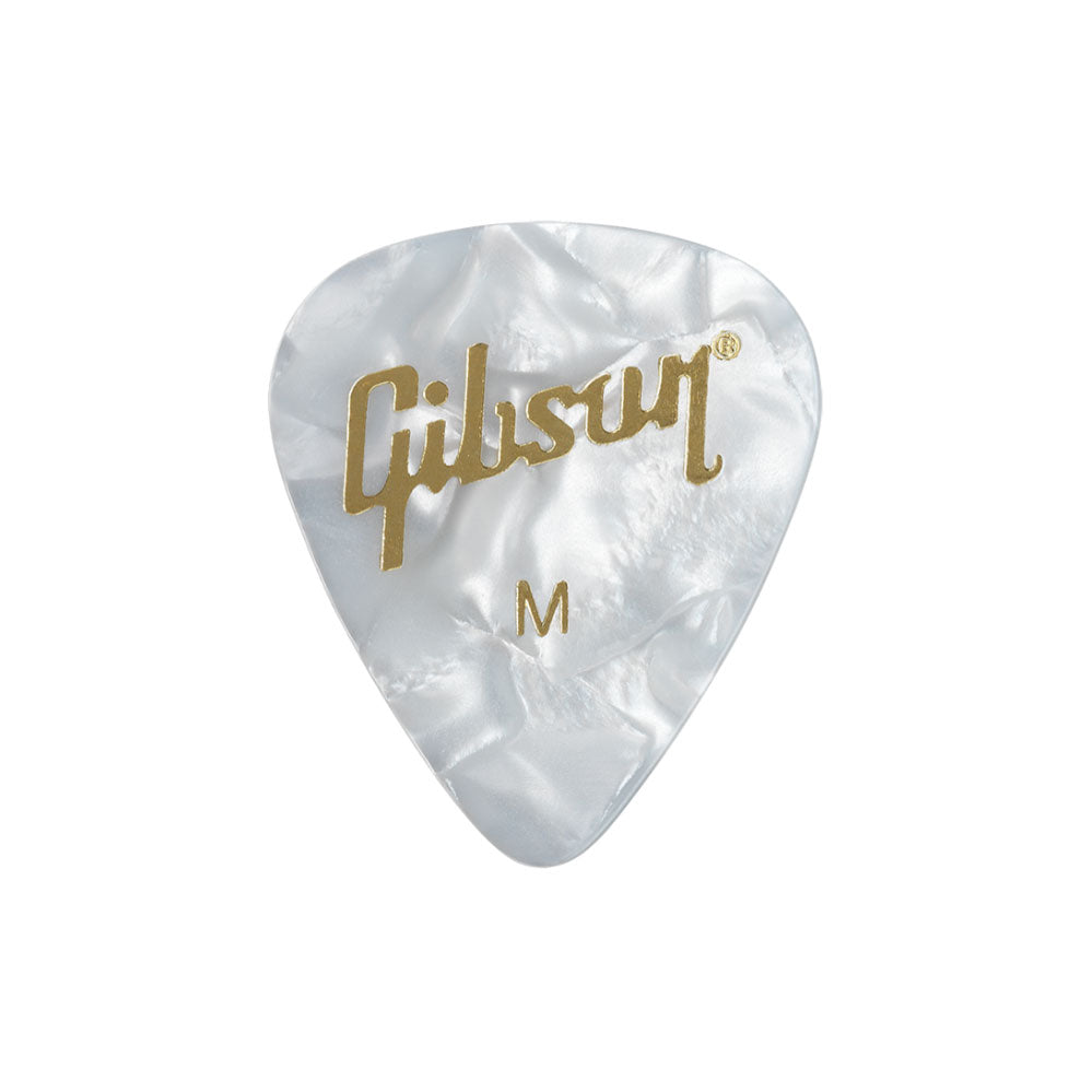 Gibson GG-74MW/12 Standard Pick MEDIUM - White Pearl (12 Pack)