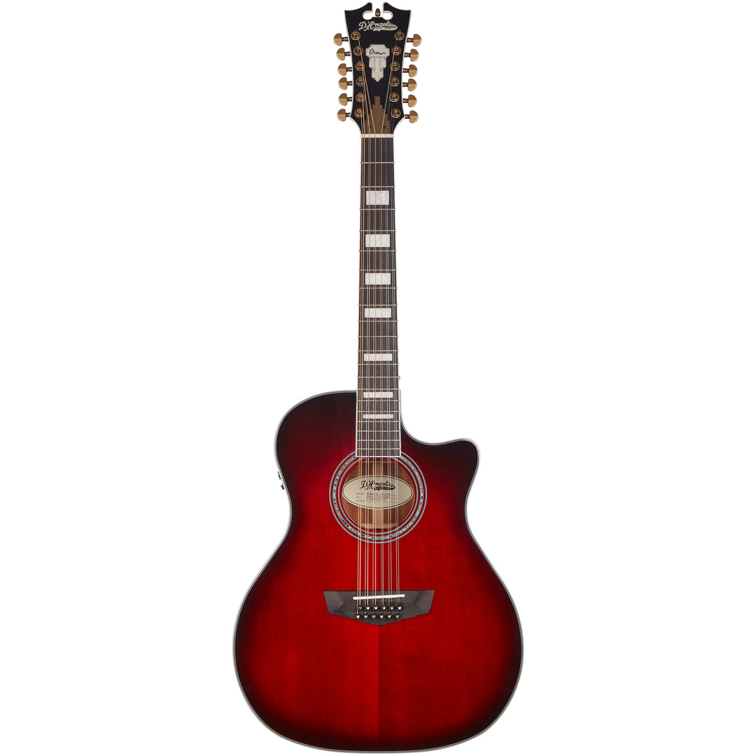 D'Angelico Premier Fulton 12-String Acoustic Guitar - Black Cherry Burst