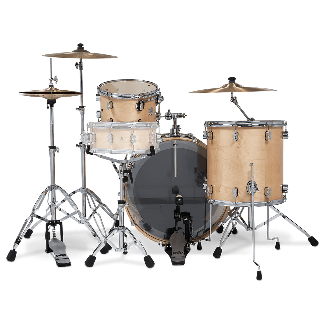 PDP Concept Maple Lacquer CM Rock Kit Shell Pack w/ Chrome Hardware (14x24, 9x13, 16x16FT) - Natural Lacquer