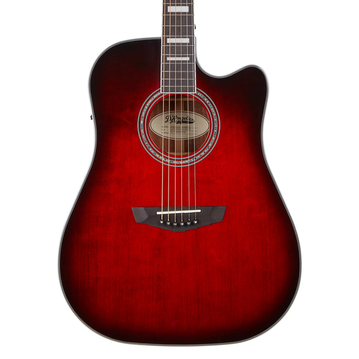 D'Angelico Premier Bowery Acoustic Guitar - Translucent Black Cherry Burst