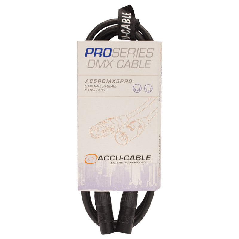 Accu-Cable Professional 3-Pin DMX Cable 5 Feet