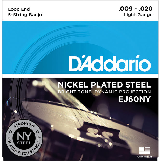 D'Addario EJ60NY - SET BANJO NYSTEEL 9-20 LITE