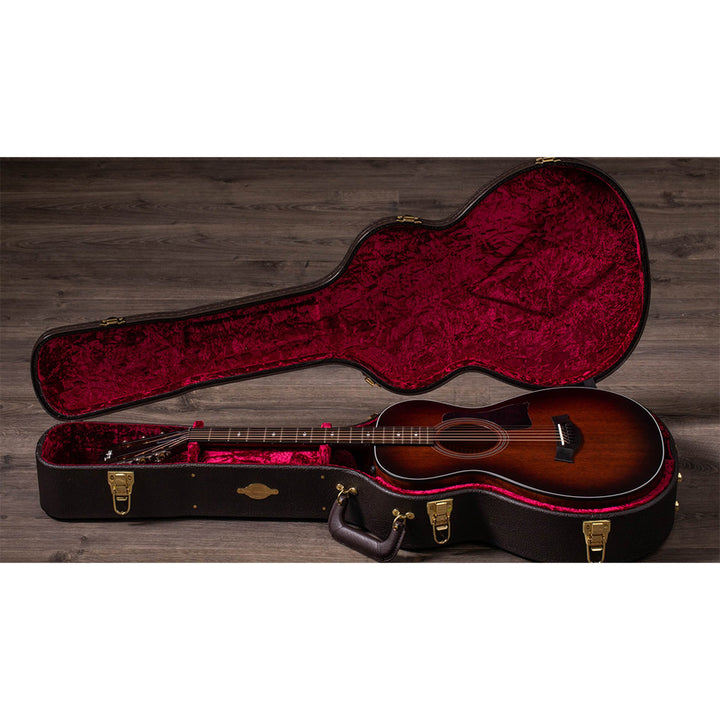 Taylor Guitars 322e 12-Fret, West African Crelicam Ebony Fretboard, Expression System ® 2 Electronics, Non-cutaway with Taylor Deluxe Hardshell Brown Case