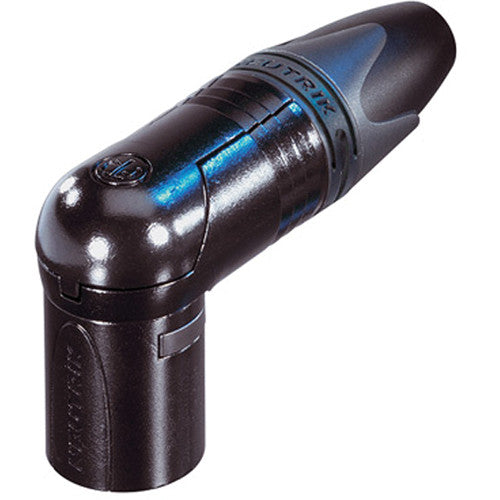 Neutrik NC3MRX-B - 3 Pin Black Right Angle XLRM -Slim with Gold Contacts