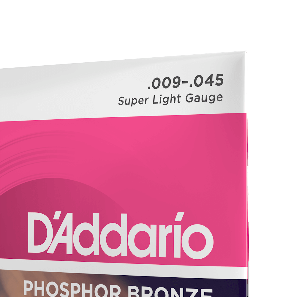 D'Addario EJ23 SET ACOUSTIC GUITAR STRINGS - PHOSPHOR BRONZE, SUPER LIGHT