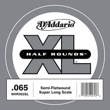 D'Addario NHR065SL - SINGLE BASS HALF RND 065 SL