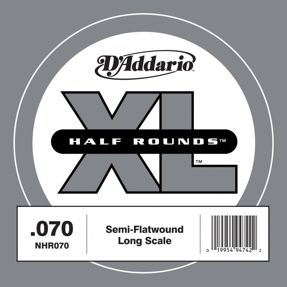 D'Addario NHR070 - SINGLE BASS HALF RND 070 LONG