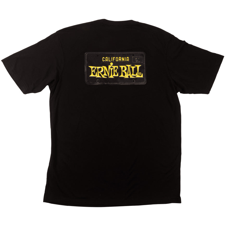 Ernie Ball CA License Plate Black T-Shirt