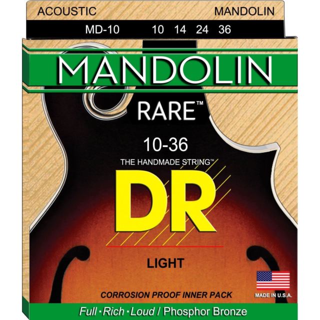 DR Strings MD-10 (Light) - MANDOLIN:   10, 14, 24, 36