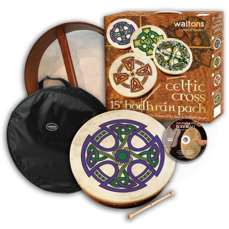 Walton 10AWAL-P2528 - Fanore Cross Bodhran Package - 15”