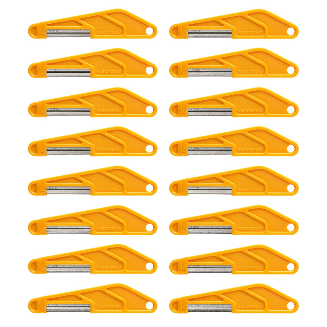 MusicNomad MN675 Guitar Nut Files - 16 Pc Set Complete Repair Shop Set