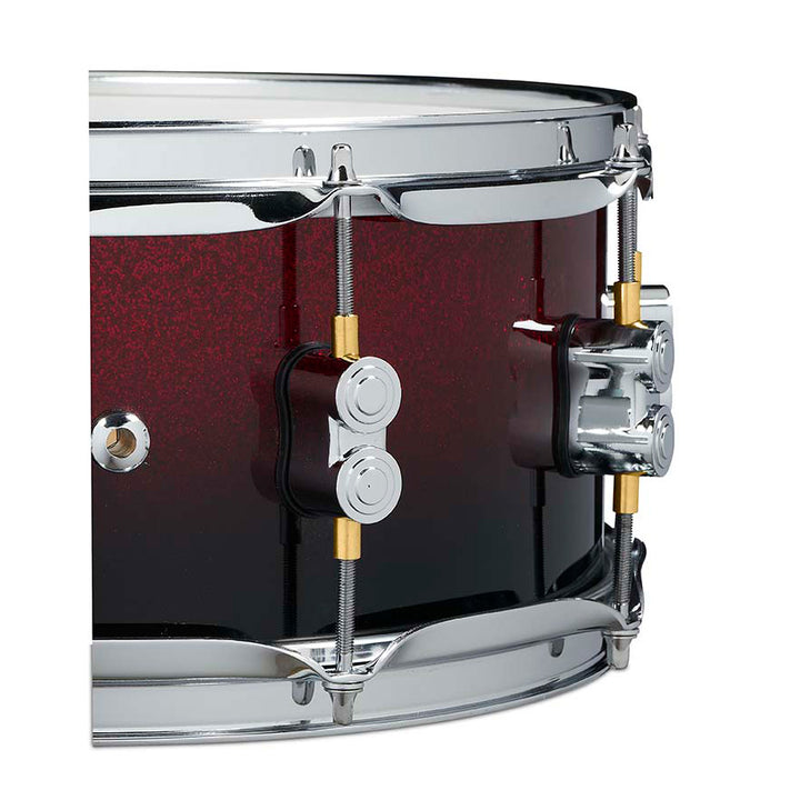 PDP Concept Maple Lacquer 5.5x14 Snare Drum w/ Chrome Hardware - Red to Black Fade
