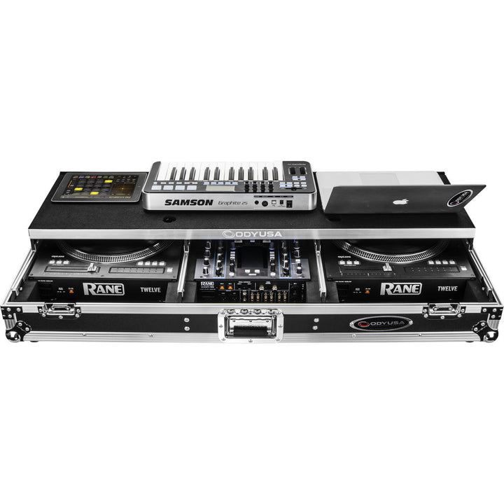 Odyssey FZGSPRA1272W DJ Coffin Case for Rane Seventy-Two & Rain Twelve Mixers - Silver and Black