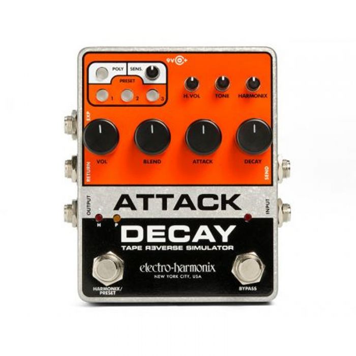 Electro-Harmonix ATTACK DECAY Tape Reverse Simulator Guitar Pedal