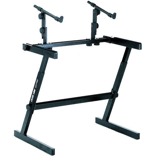 Quiklok Z-726L Two Tier ''Z'' Style Height Adjustable Extra-wide Keyboard Stand with Fully Adjustable Second Tier