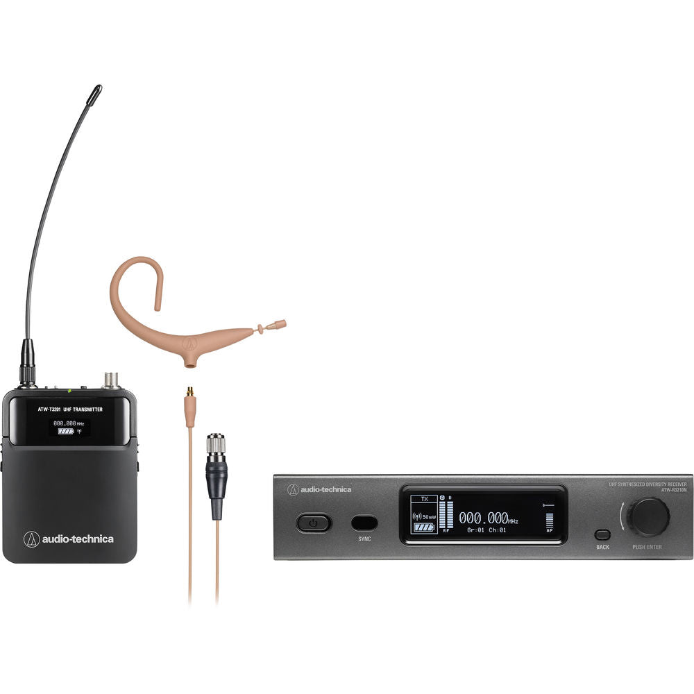 Audio-Technica ATW3211N 3000 Series Network Wireless System 470-530 MHz - BP893xcH Headworn Microphone (Beige)