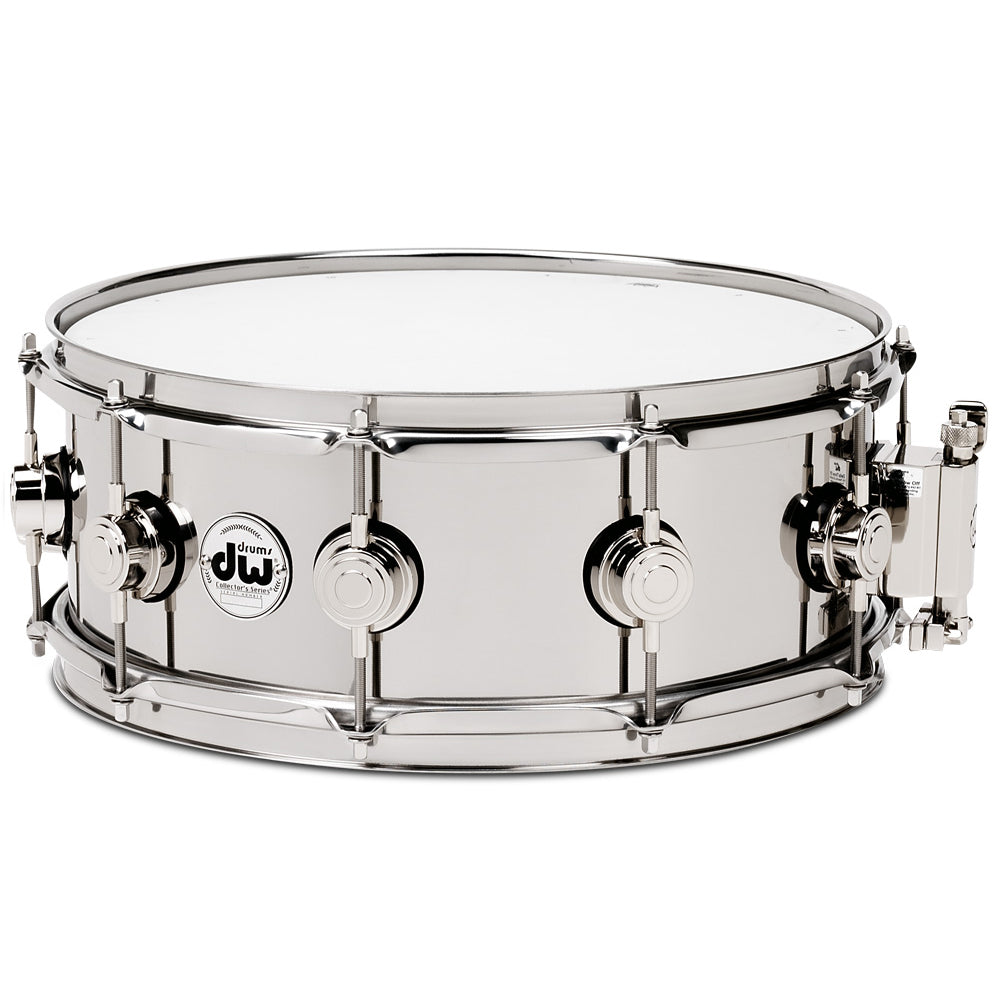 DW Collector's Series Metal Snare Drum Thin 1mm Stainless Steel Smooth Finish - 5.5x14