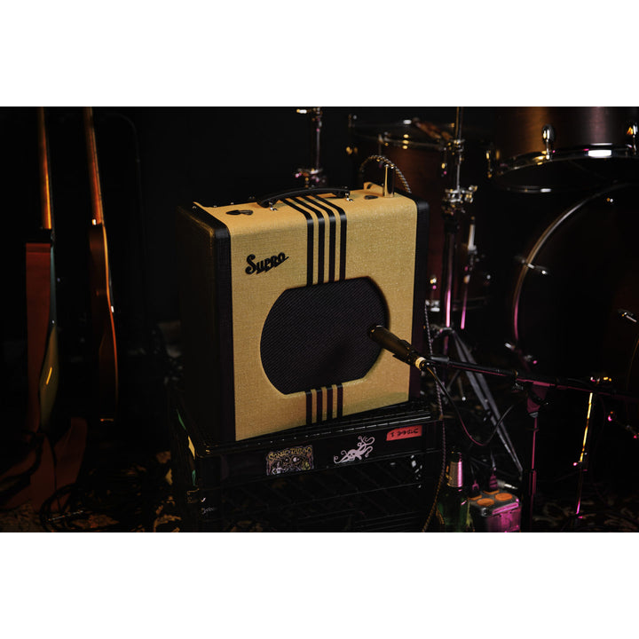 Supro Delta King 12 Combo 15-Watt 1x12” Guitar Amplifier w/ Reverb - Tweed & Black