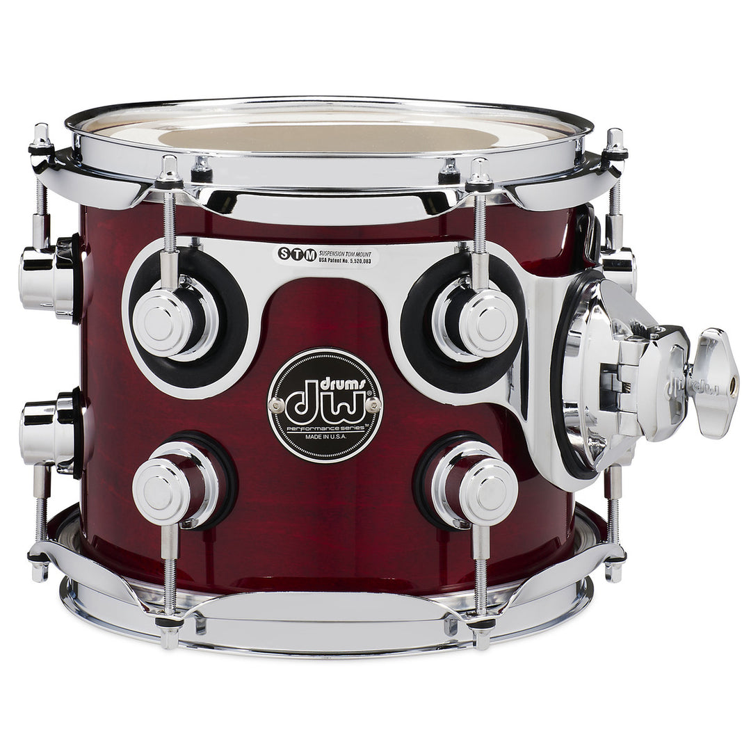DW Performance Series Tom Tom 7x8 Gloss Lacquer - Cherry Stain