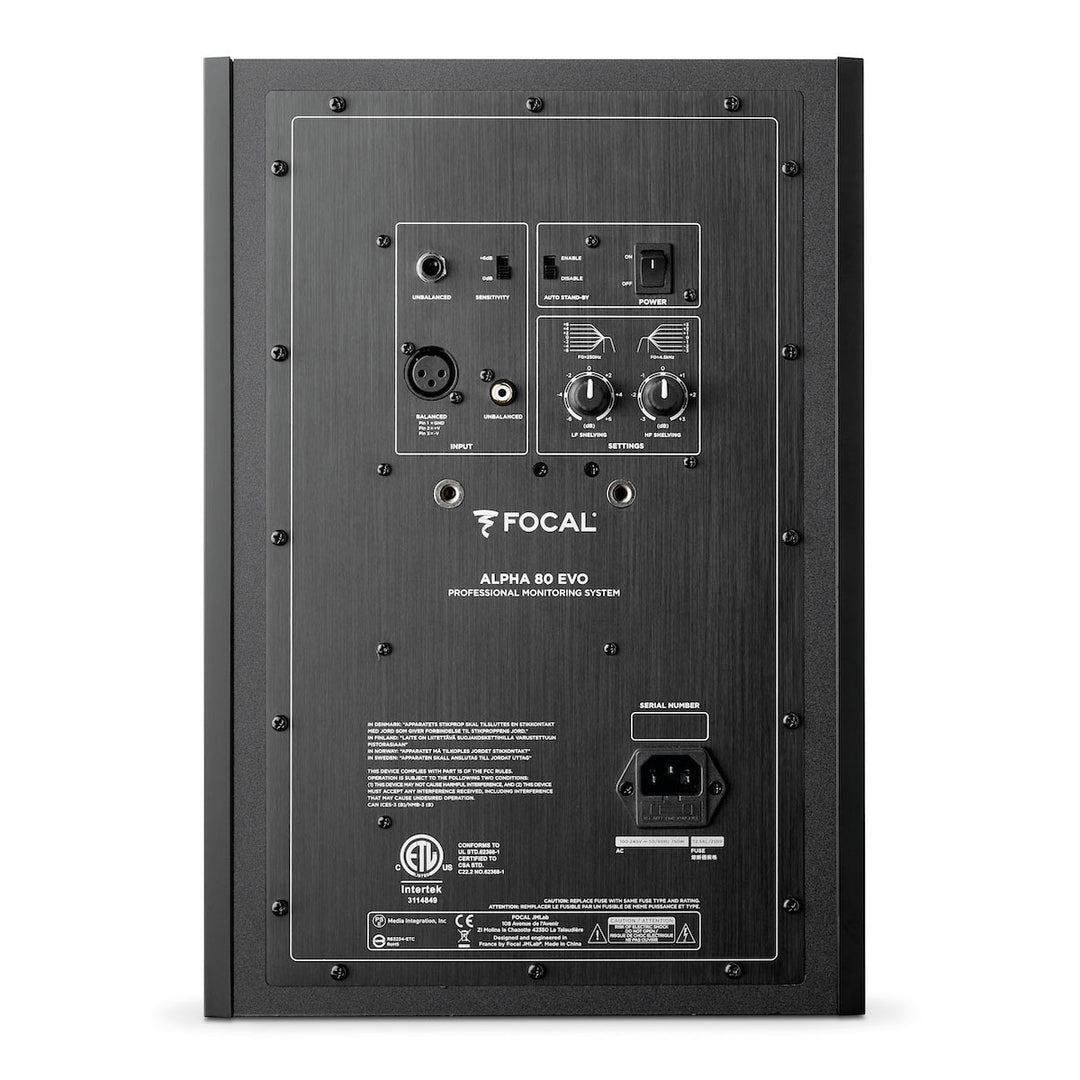 Focal Alpha 80 Black Evo Studio Reference Monitor - 8"