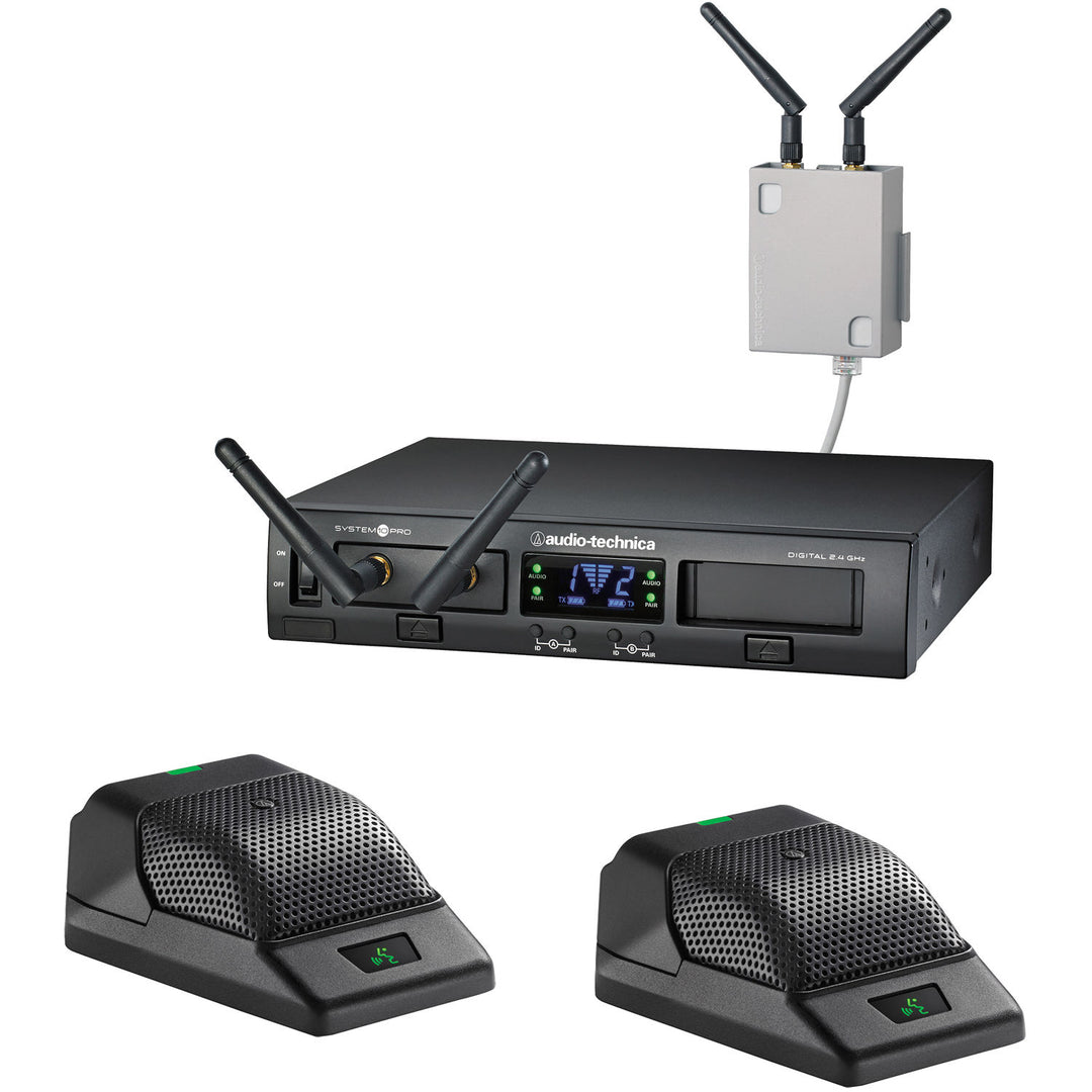 Audio-Technica ATW-1366 System 10 Dual Wireless Systems Boundary Microphone Kit - 2x ATW-T1006 Boundary Mics
