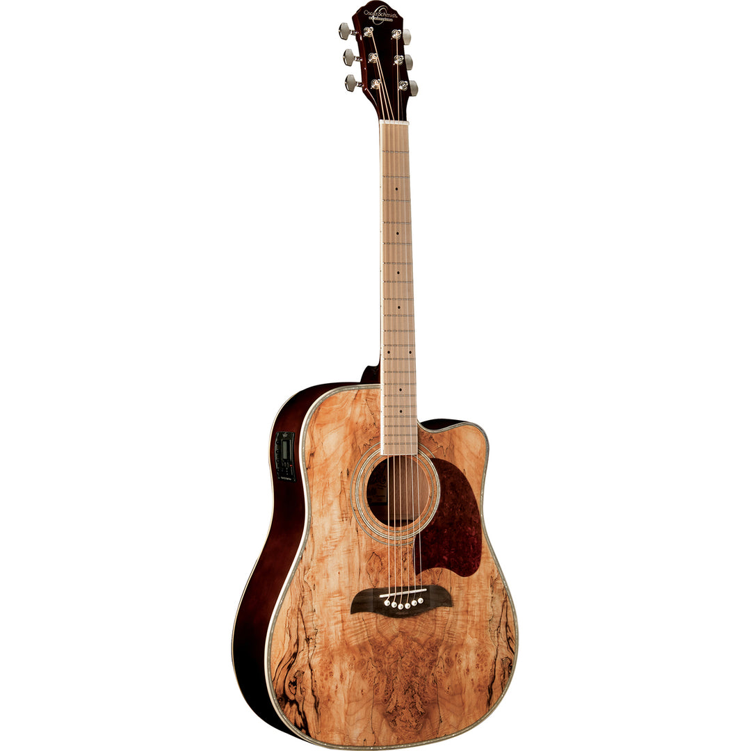 Oscar Schmidt OG2CEMFSM-A Acoustic Guitar Dreadnought - Maple FB Spalted Maple