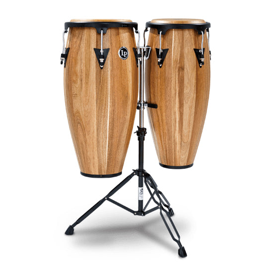 LP LPA647-SW Aspire Series Wood Conga Set 11”/12” w/ Double Stand - Siam Walnut