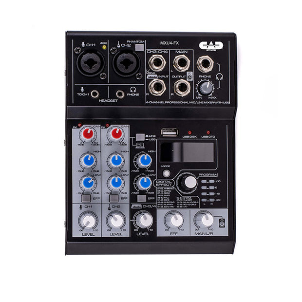 CAD Audio MXU4-FX 4-Channel Mixer with USB Interface and Digital Effects