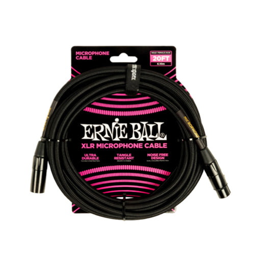 Ernie Ball 6392EB Braided Male-Female XLR Microphone Cable - 20’