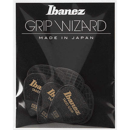 Ibanez PPA16HSGBK Grip Wizard, Sand Grip, Polyacetal, Heavy (1.0mm), Black x 6pcs