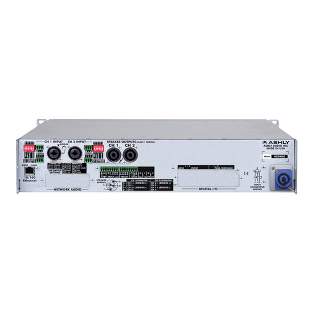 Ashly nXe Series NXE4002 2-Channel 400W Power Amplifier with Programmable Outputs & Ethernet Control