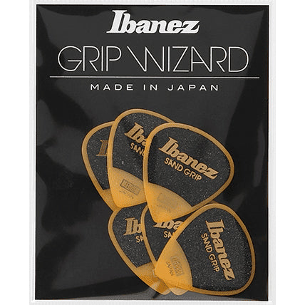 Ibanez PPA16MSGYE Grip Wizard, Sand Grip, Polyacetal, Medium (0.8mm), Yellow x 6pcs