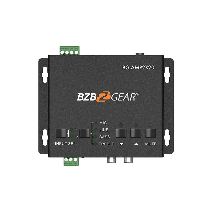 BZBGEAR - 2 Channel 40W Compact Stereo/Mono Audio Amplifier with 3 Inputs