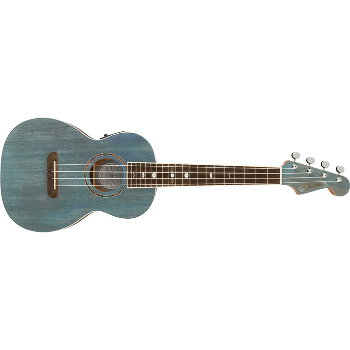 Fender Dhani Harrison Uke Walnut Fingerboard Tenor Ukulele - Turquoise