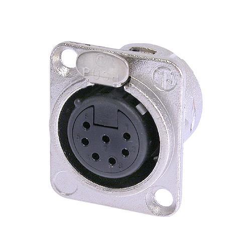 Neutrik NC7FD-L-1 - 7 Pin Nickel Chassis XLRF -D Size