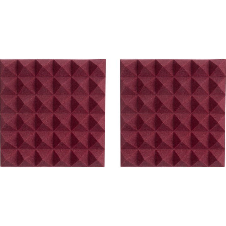 Gator Acoustic Pyramid Panel 12”x12” (2-Pack) - Burgundy