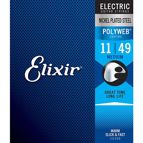 Elixir 12100 Electric Guitar Polyweb 6 String Medium 11-49