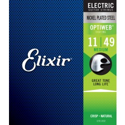 Elixir 19102 Electric Guitar String Optiweb Medium 11-49